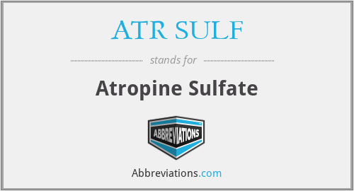 ATR SULF - Atropine Sulfate